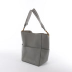 CELINE Seau Sangle Bucket Leather Shoulder Bag in Gray