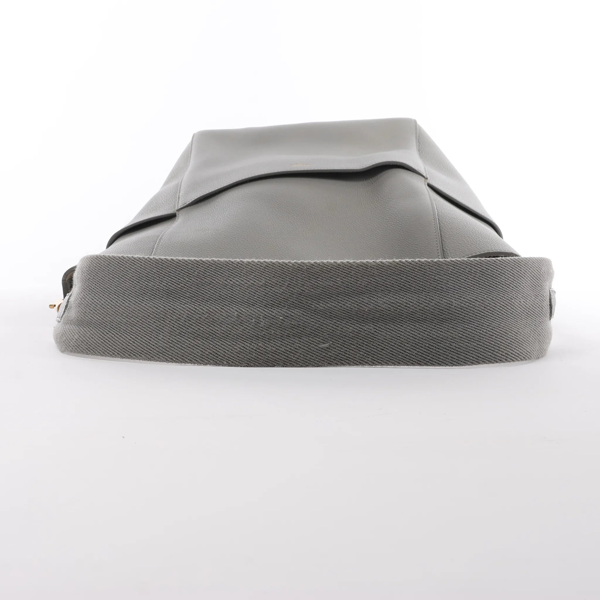 CELINE Seau Sangle Bucket Leather Shoulder Bag in Gray