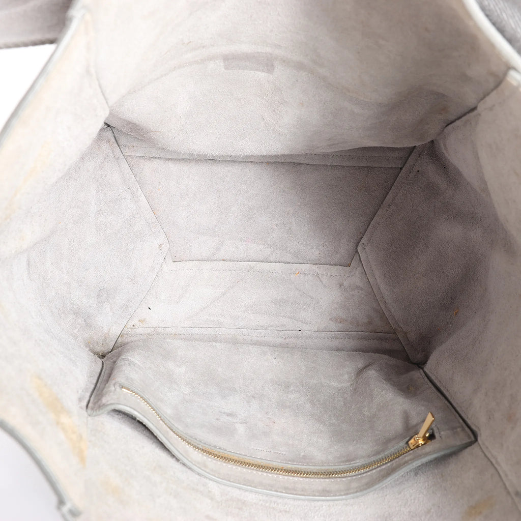 CELINE Seau Sangle Bucket Leather Shoulder Bag in Gray