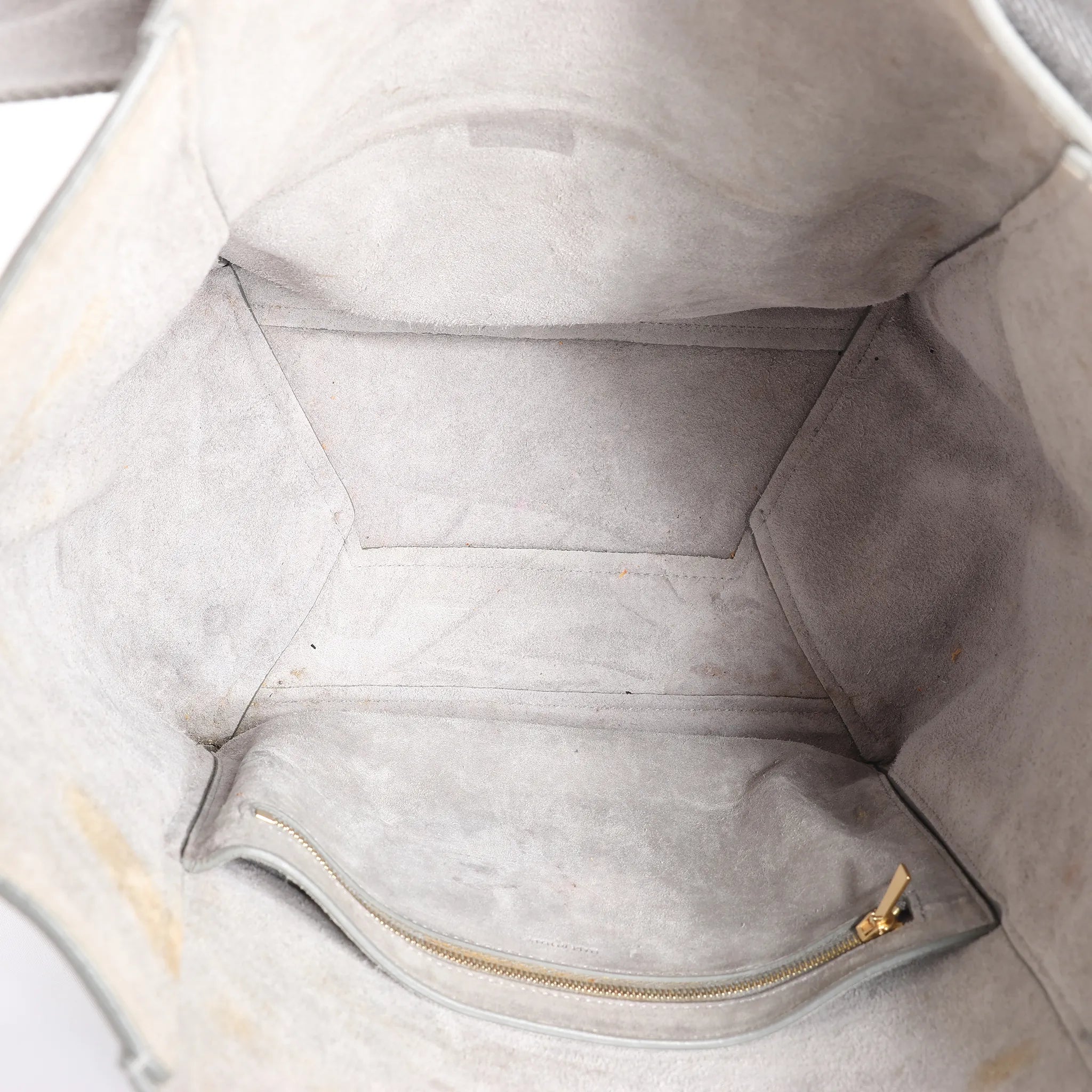 CELINE Seau Sangle Bucket Leather Shoulder Bag in Gray