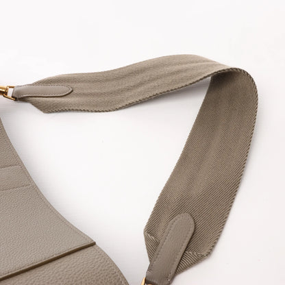 CELINE Seau Sangle Bucket Leather Shoulder Bag in Greige