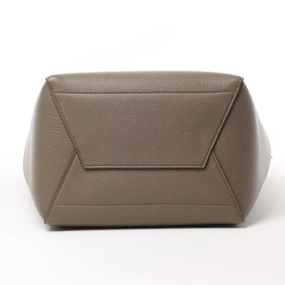 CELINE Seau Sangle Bucket Leather Shoulder Bag in Greige
