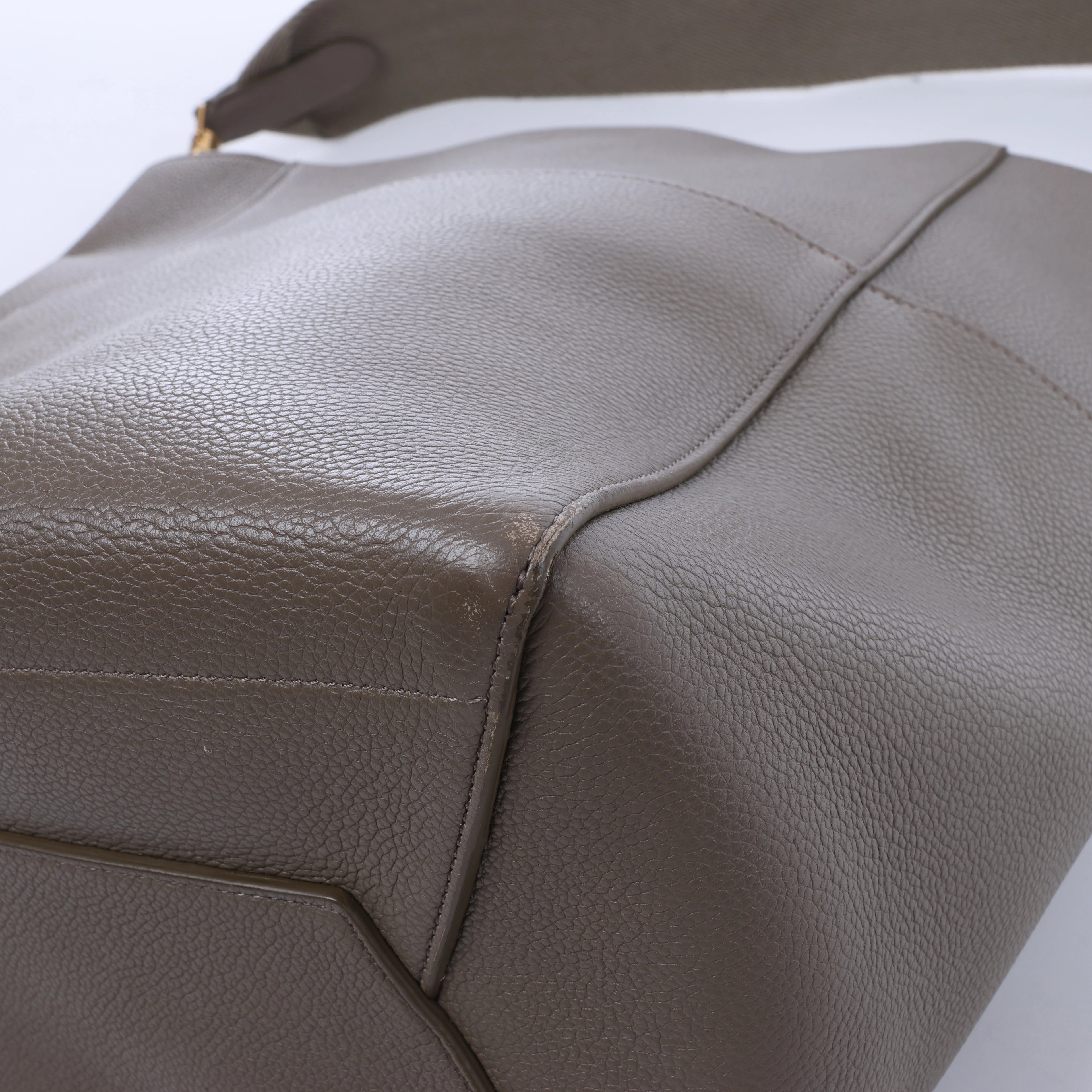 Celine Sangle Bucket Leather Shoulder Bag in Gray