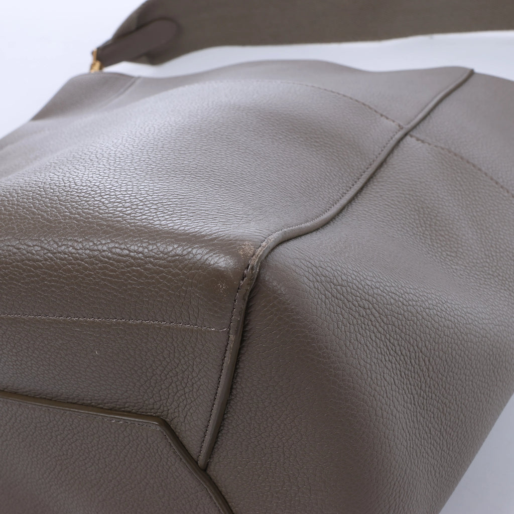 Celine Sangle Bucket Leather Shoulder Bag in Gray