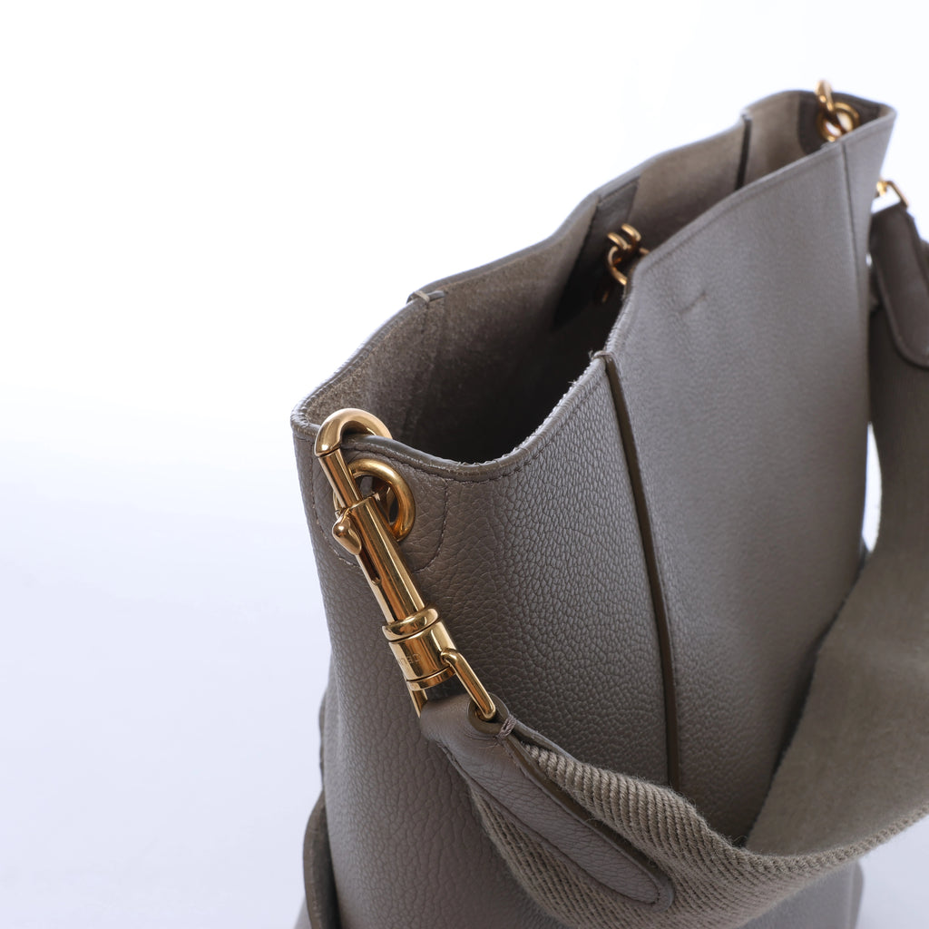 Celine Sangle Bucket Leather Shoulder Bag in Gray