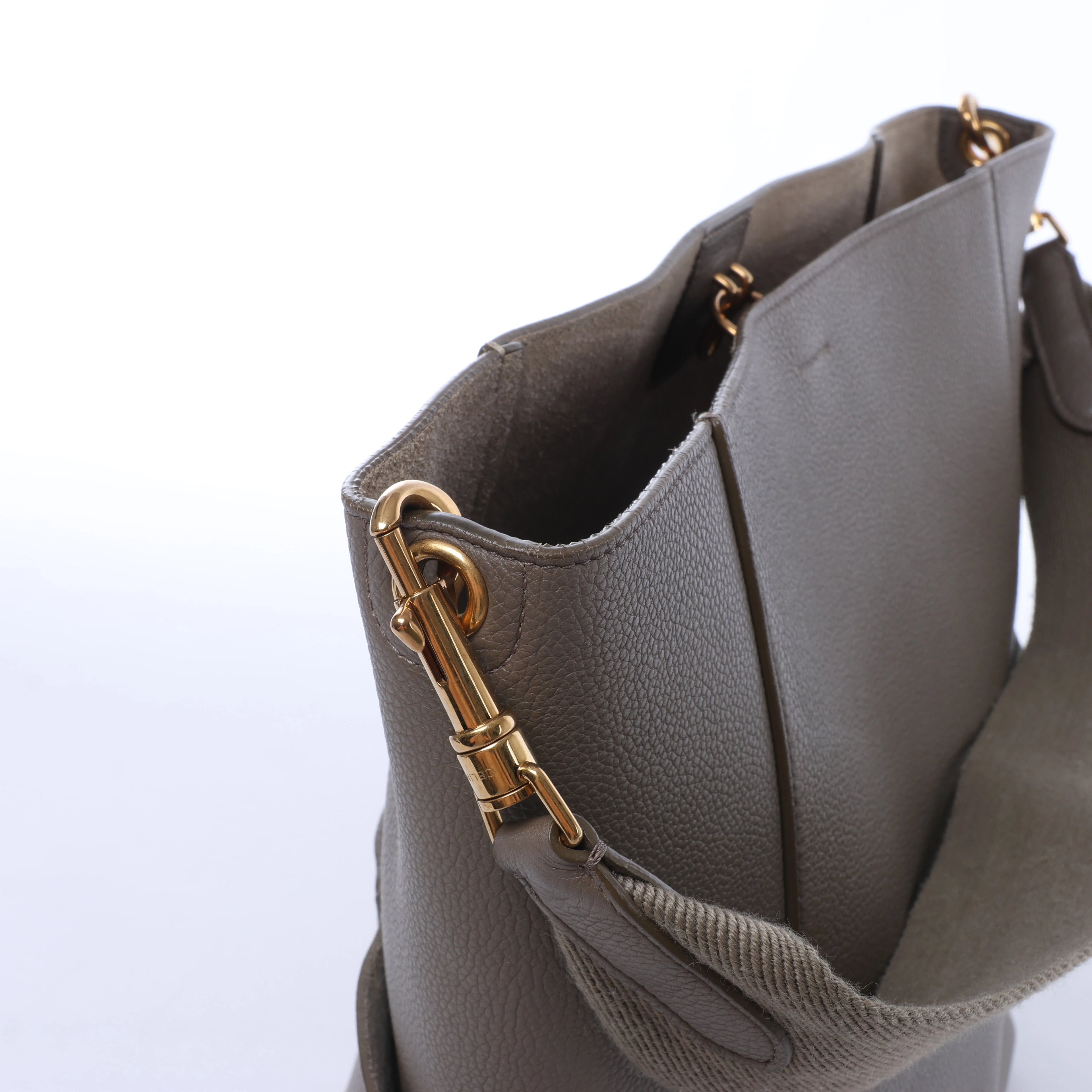 Celine Sangle Bucket Leather Shoulder Bag in Gray