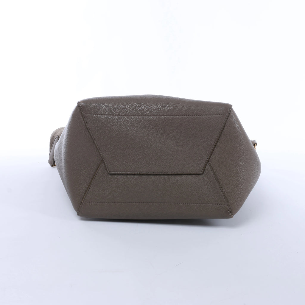 Celine Sangle Bucket Leather Shoulder Bag in Gray