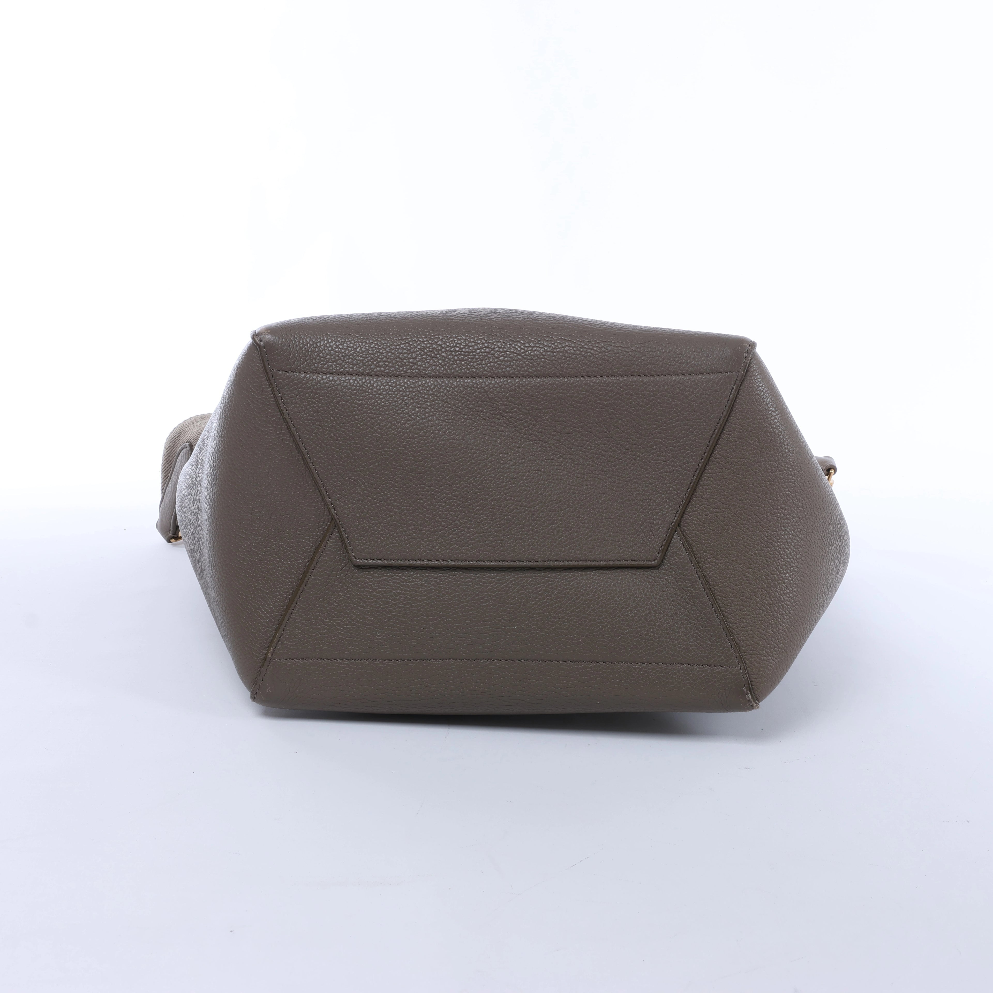 Celine Sangle Bucket Leather Shoulder Bag in Gray