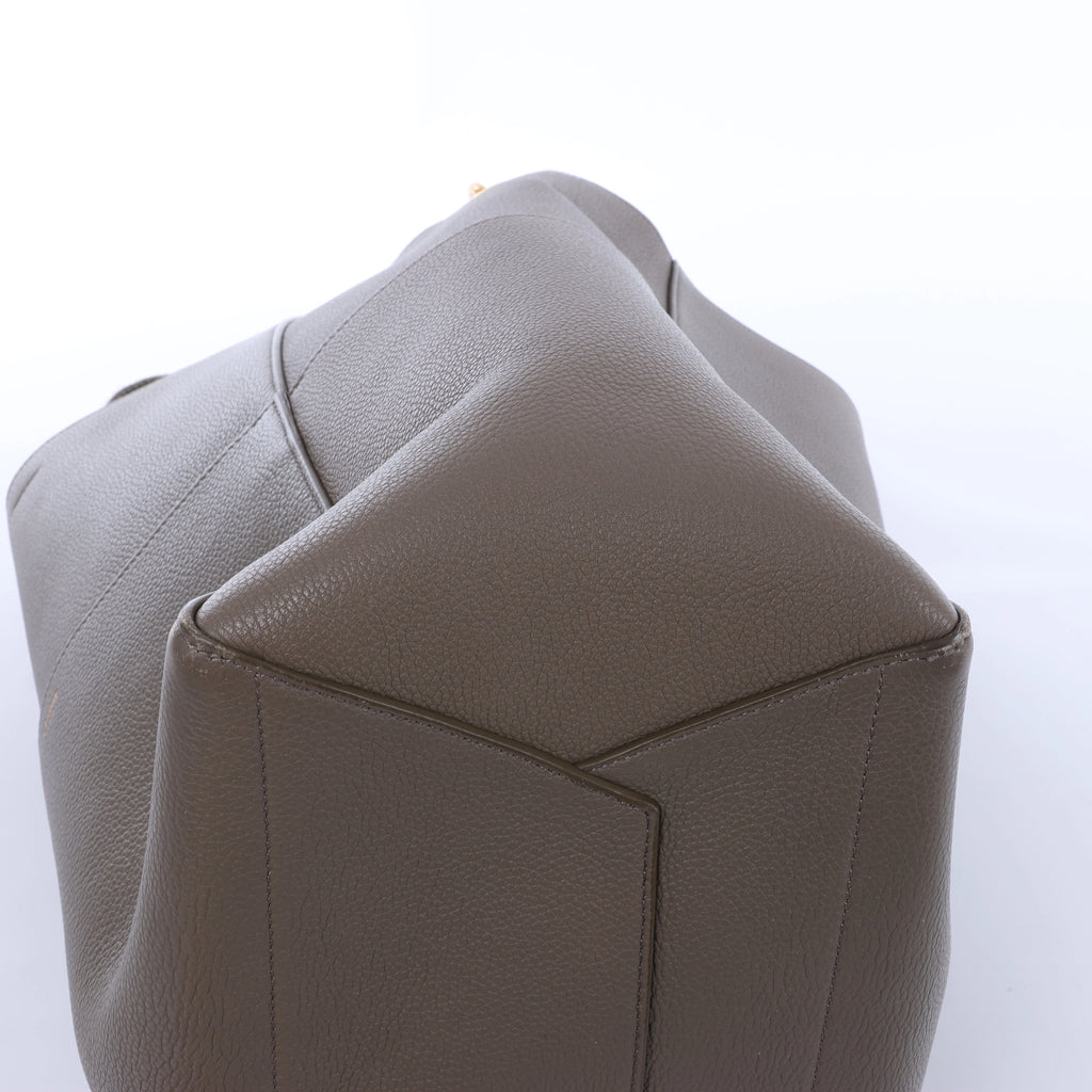Celine Sangle Bucket Leather Shoulder Bag in Gray