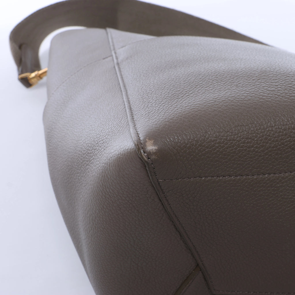 Celine Sangle Bucket Leather Shoulder Bag in Gray