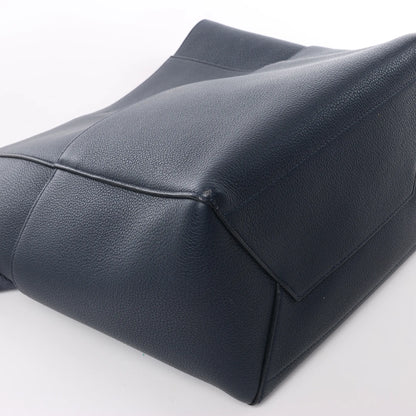 CELINE Seau Sangle Bucket Leather Shoulder Bag in Navy Blue