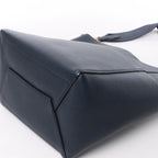 CELINE Seau Sangle Bucket Leather Shoulder Bag in Navy Blue