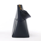 CELINE Seau Sangle Bucket Leather Shoulder Bag in Navy Blue