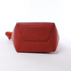 CELINE Seau Sangle Bucket Leather Shoulder Bag in Red