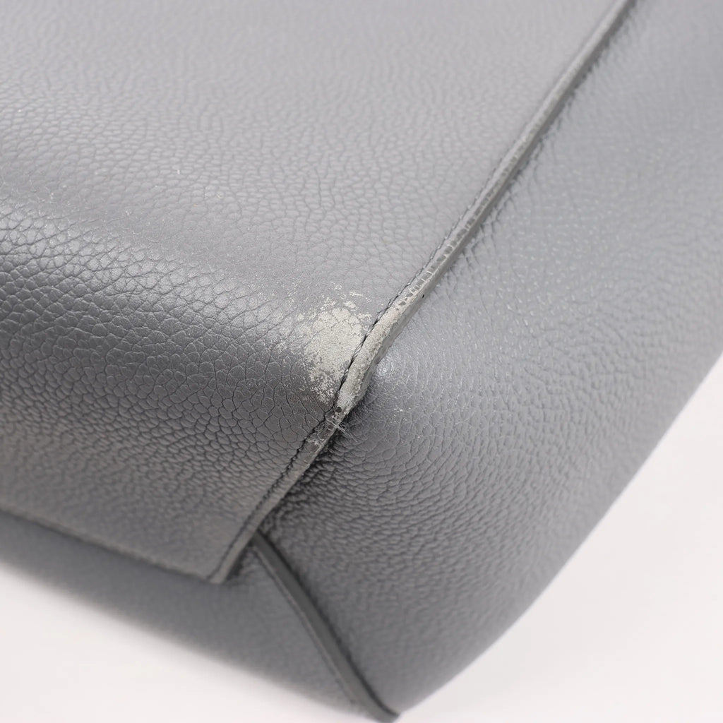CELINE Seau Sangle Bucket Mini Leather Shoulder Bag in Gray