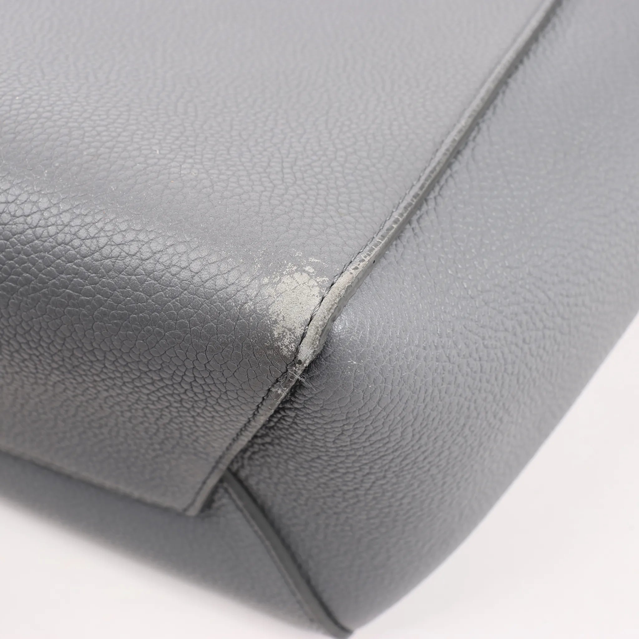 CELINE Seau Sangle Bucket Mini Leather Shoulder Bag in Gray