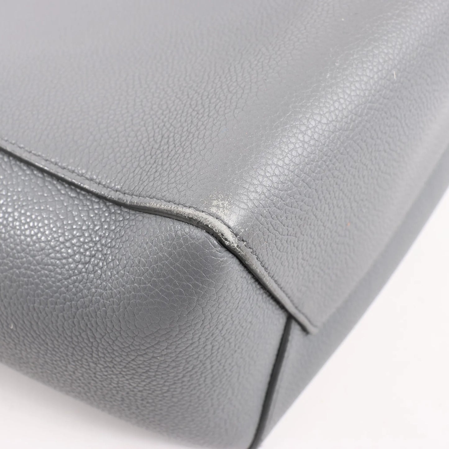 CELINE Seau Sangle Bucket Mini Leather Shoulder Bag in Gray