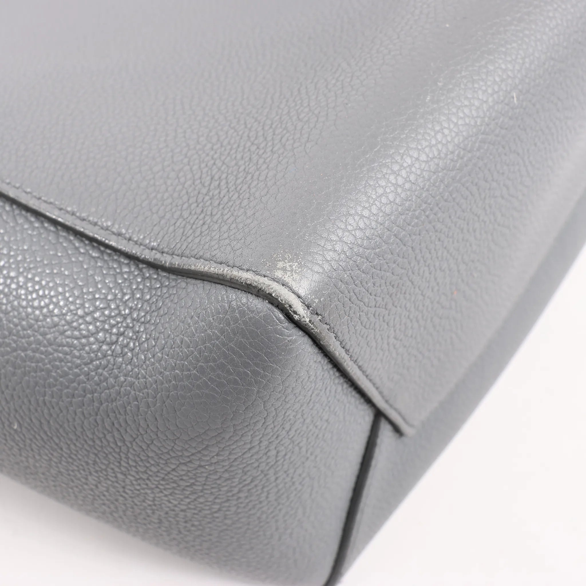 CELINE Seau Sangle Bucket Mini Leather Shoulder Bag in Gray