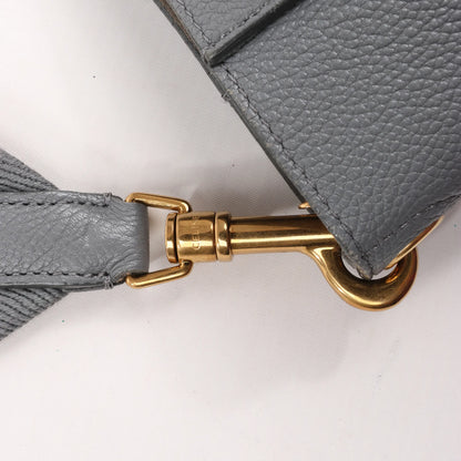 CELINE Seau Sangle Bucket Mini Leather Shoulder Bag in Gray