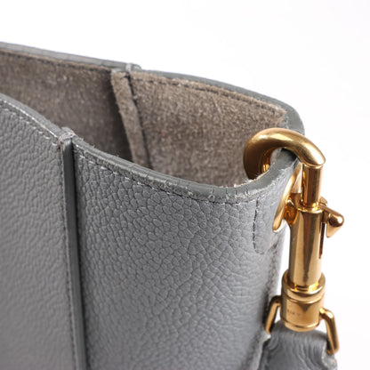 CELINE Seau Sangle Bucket Mini Leather Shoulder Bag in Gray