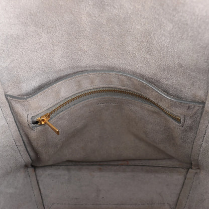 CELINE Seau Sangle Bucket Mini Leather Shoulder Bag in Gray