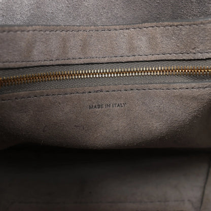 CELINE Seau Sangle Bucket Mini Leather Shoulder Bag in Gray