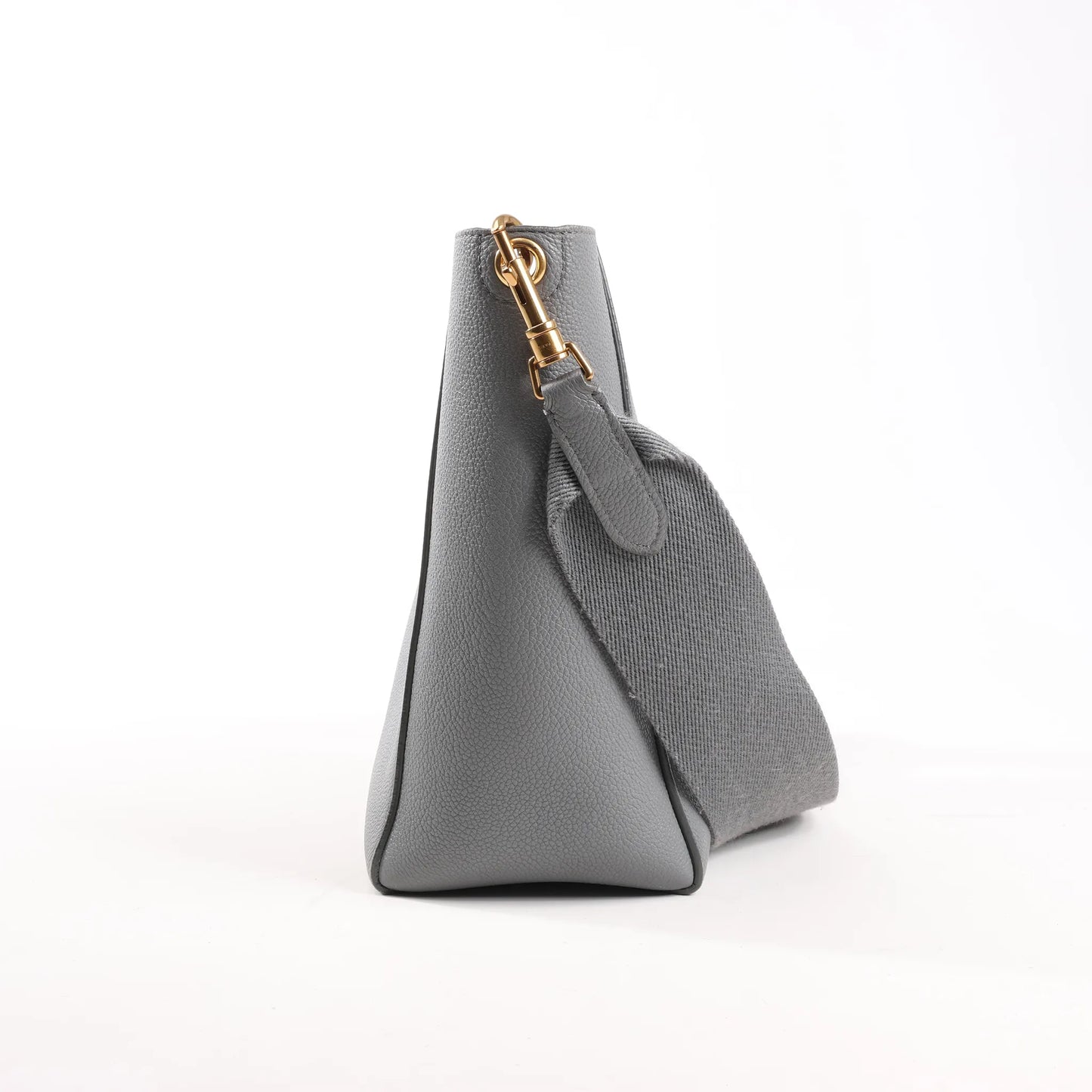CELINE Seau Sangle Bucket Mini Leather Shoulder Bag in Gray