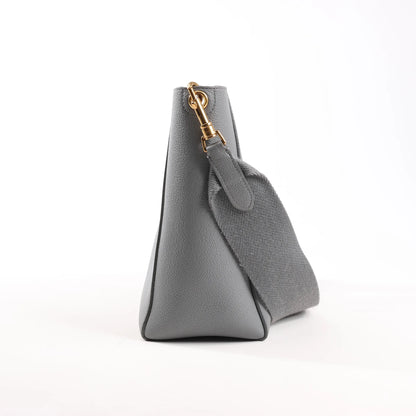 CELINE Seau Sangle Bucket Mini Leather Shoulder Bag in Gray