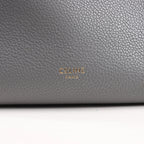 CELINE Seau Sangle Bucket Mini Leather Shoulder Bag in Gray