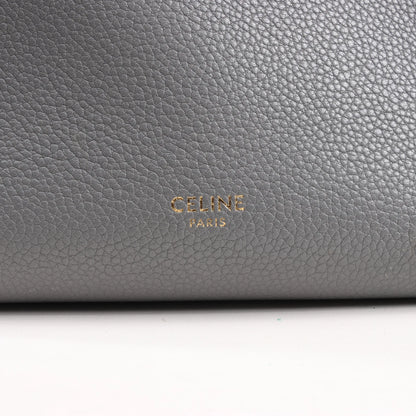 CELINE Seau Sangle Bucket Mini Leather Shoulder Bag in Gray