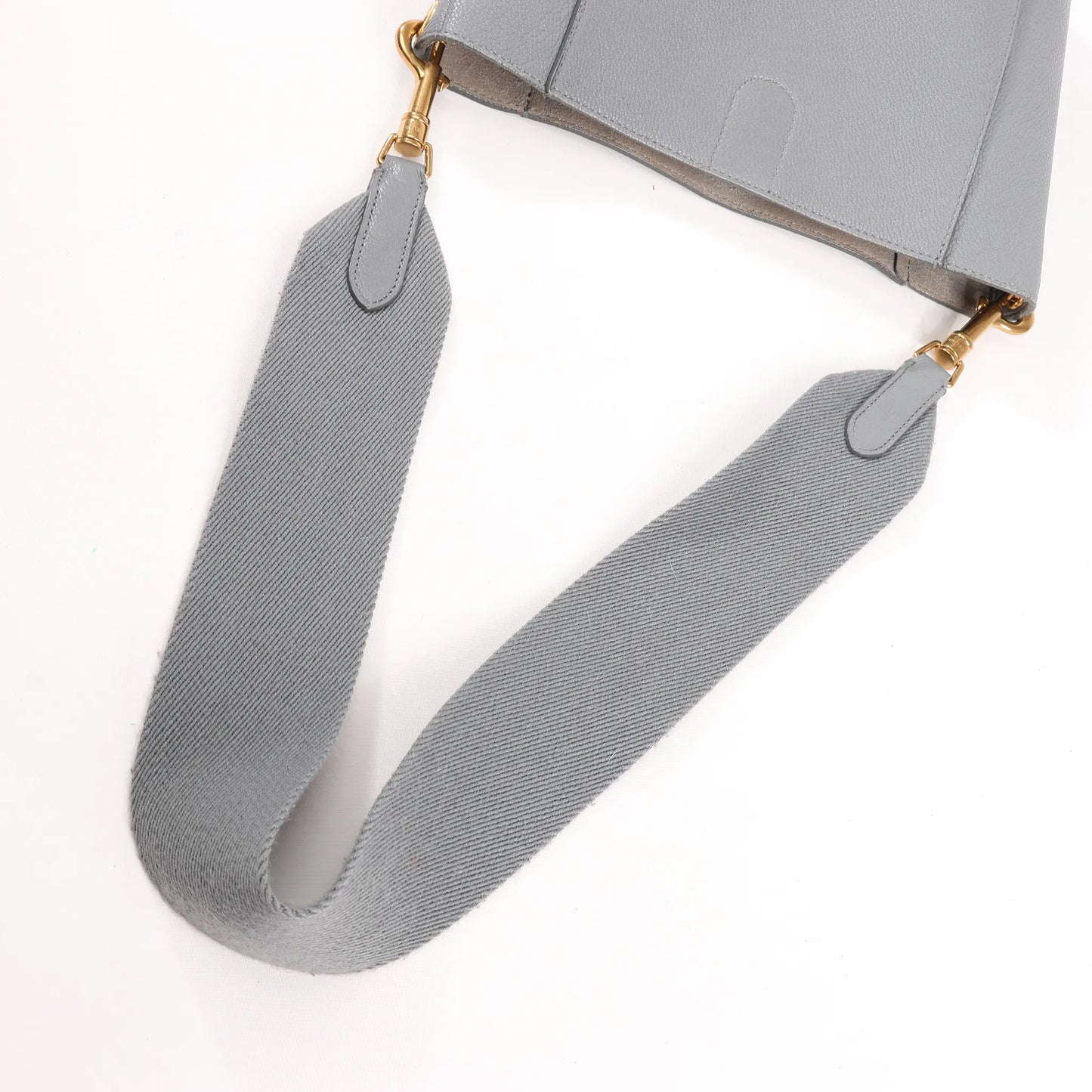 CELINE Seau Sangle Bucket Mini Leather Shoulder Bag in Gray