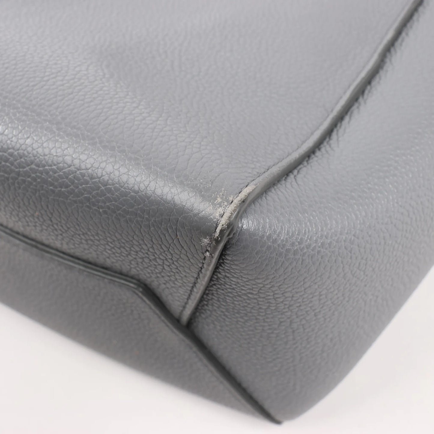 CELINE Seau Sangle Bucket Mini Leather Shoulder Bag in Gray