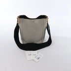 CELINE Seau Sangle Bucket Small Canvas Shoulder bag in Beige x Navy