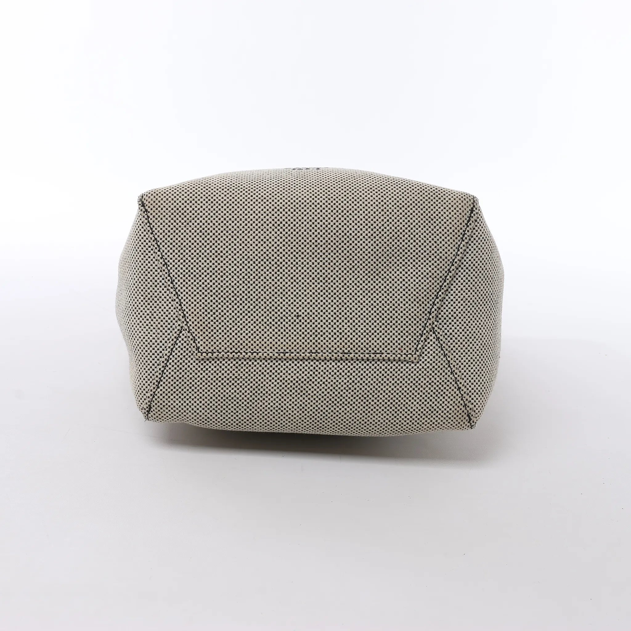 CELINE Seau Sangle Bucket Small Canvas Shoulder bag in Beige x Navy