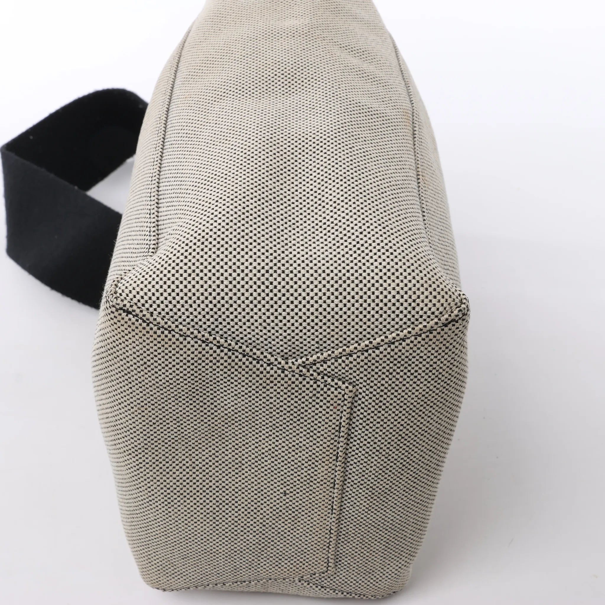 CELINE Seau Sangle Bucket Small Canvas Shoulder bag in Beige x Navy