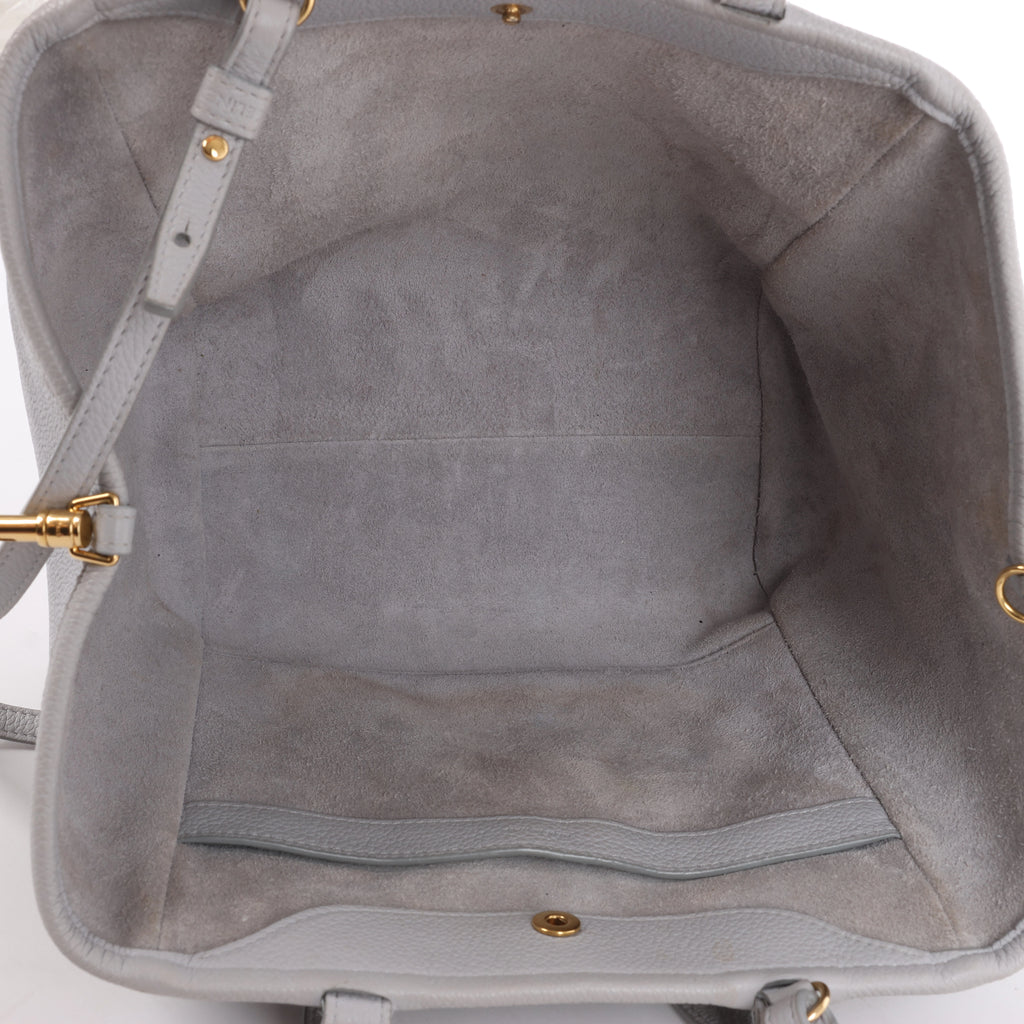 CELINE Folded Cabas Small Tote 2Way Handbag in Light Gray