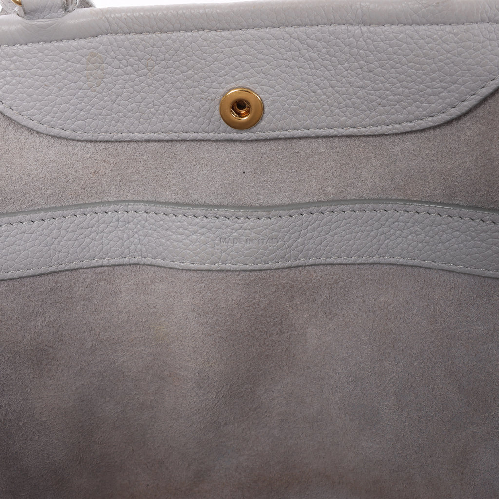 CELINE Folded Cabas Small Tote 2Way Handbag in Light Gray
