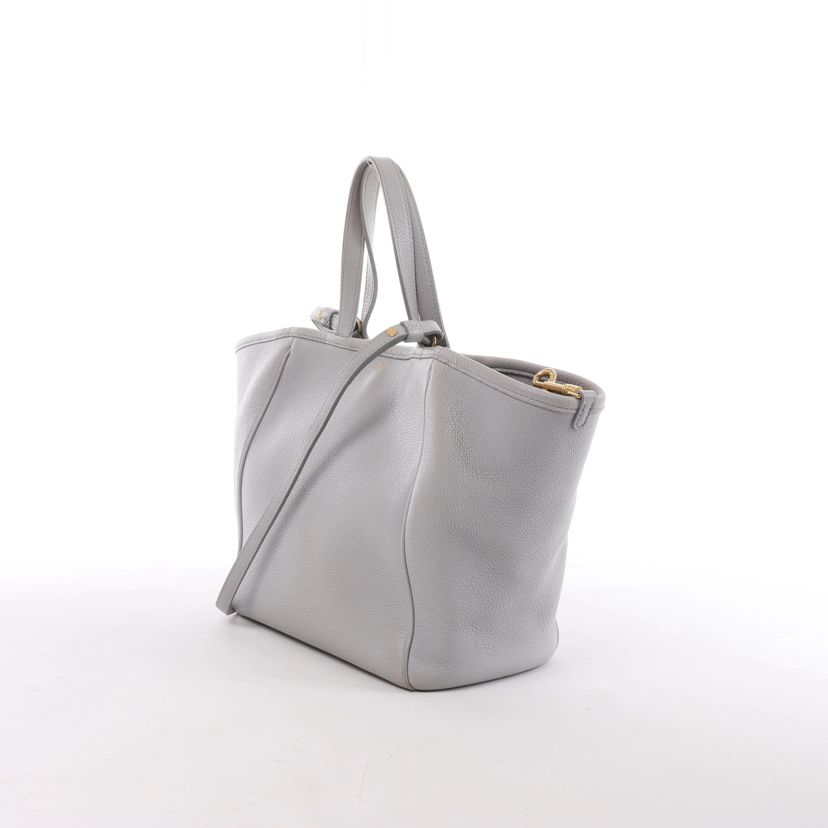 CELINE Folded Cabas Small Tote 2Way Handbag in Light Gray