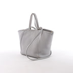 CELINE Folded Cabas Small Tote 2Way Handbag in Light Gray