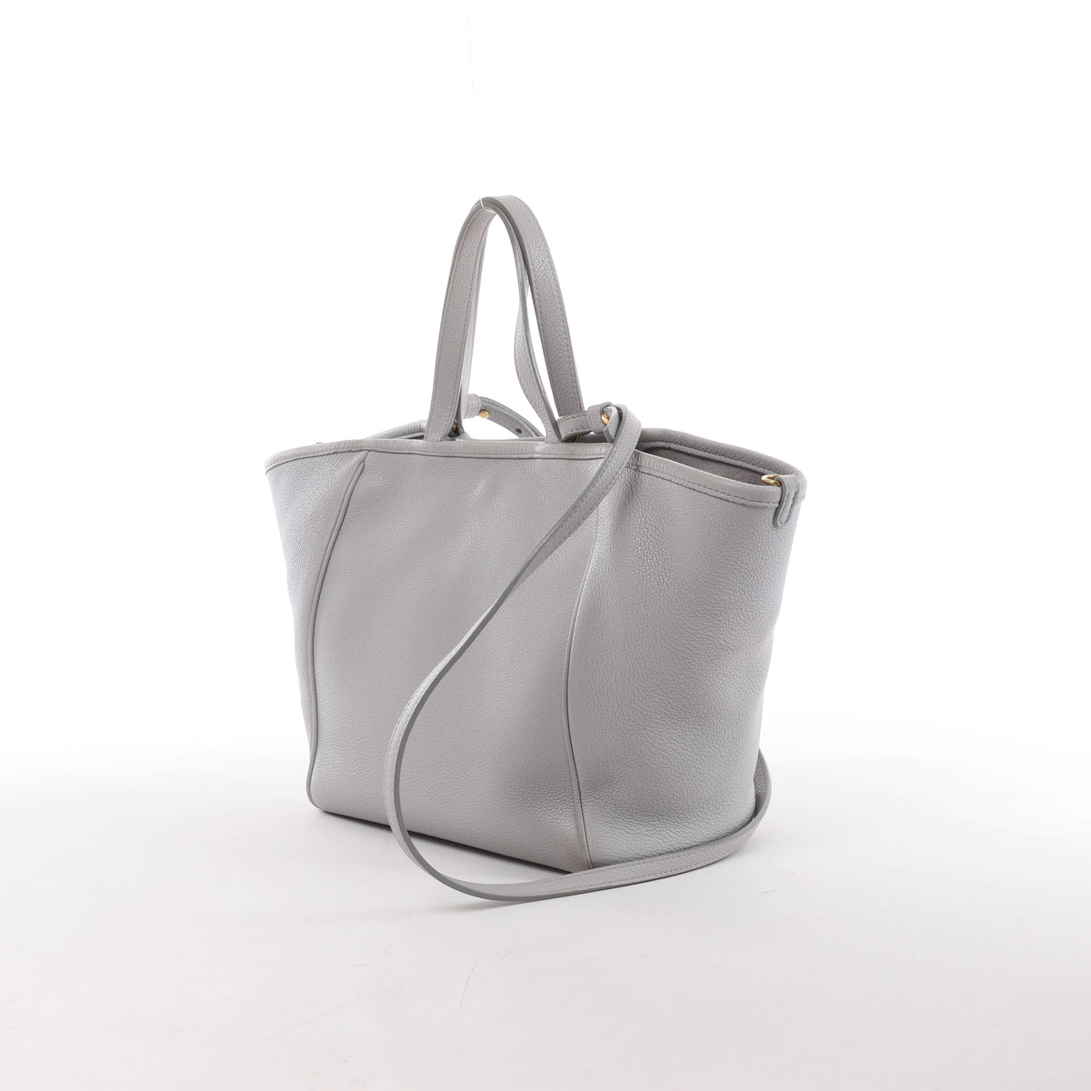 CELINE Folded Cabas Small Tote 2Way Handbag in Light Gray
