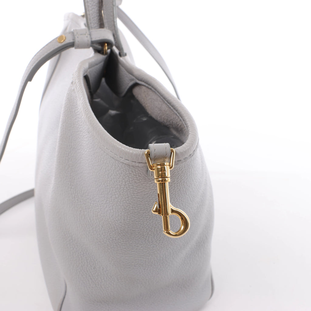 CELINE Folded Cabas Small Tote 2Way Handbag in Light Gray