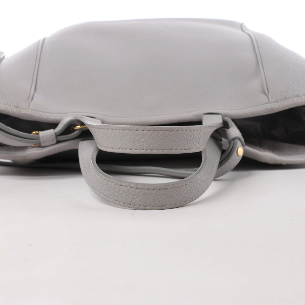 CELINE Folded Cabas Small Tote 2Way Handbag in Light Gray