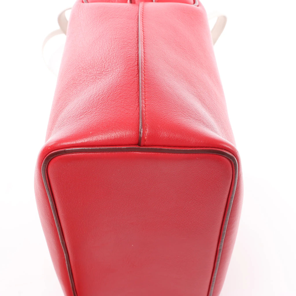 Celine Soft Cube Small Leather 2Way Handbag in Red