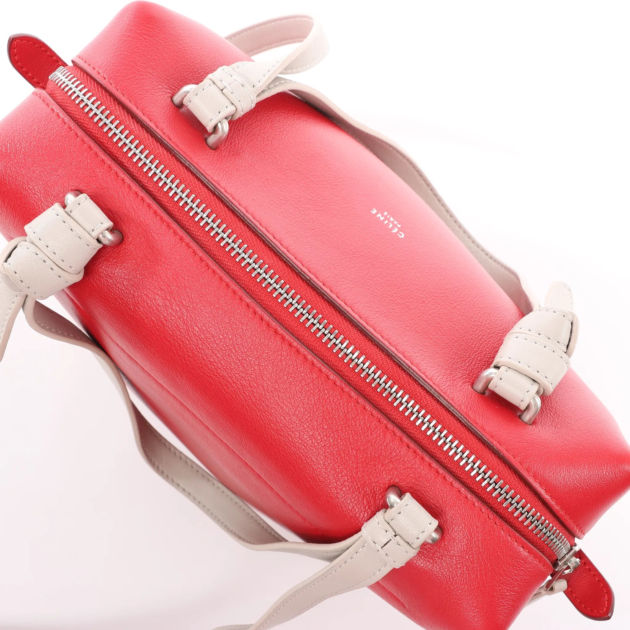 Celine Soft Cube Small Leather 2Way Handbag in Red