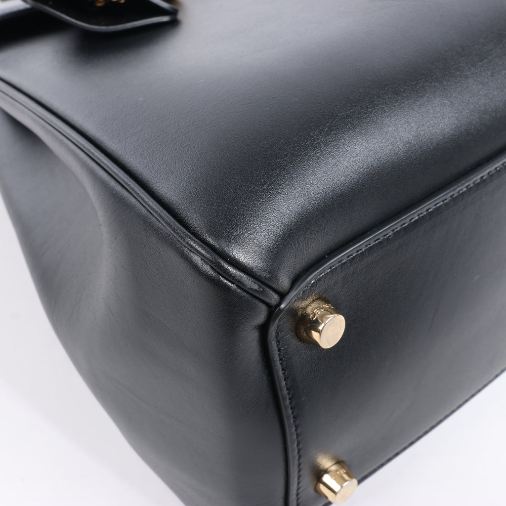 Celine Sac 16 Smooth Leather Medium 2Way Handbag in Black