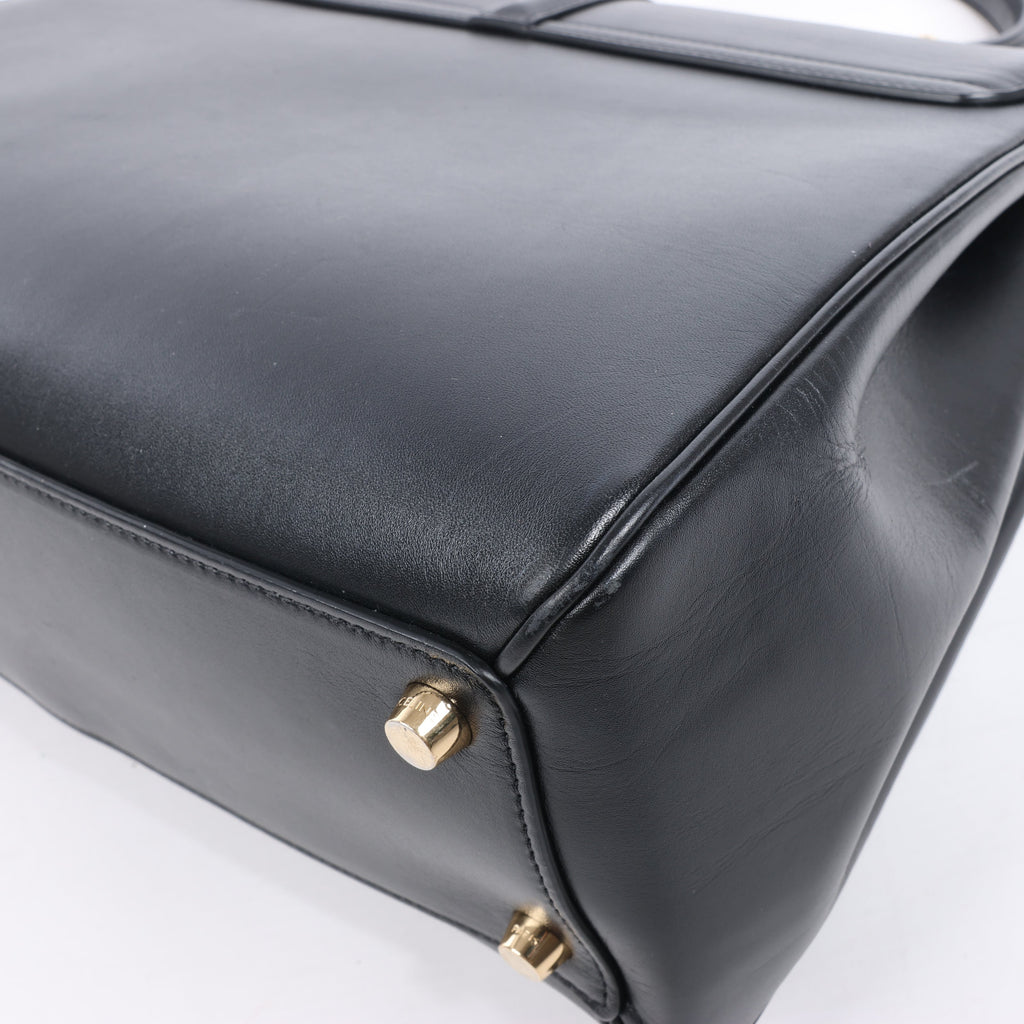 Celine Sac 16 Smooth Leather Medium 2Way Handbag in Black