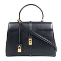 Celine Sac 16 Smooth Leather Medium 2Way Handbag in Black