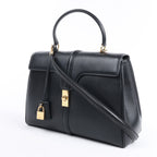 Celine Sac 16 Smooth Leather Medium 2Way Handbag in Black
