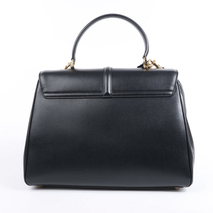 Celine Sac 16 Smooth Leather Medium 2Way Handbag in Black