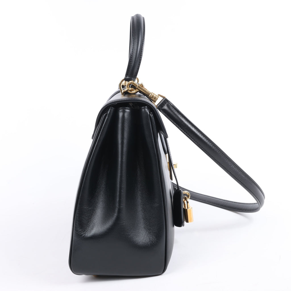 Celine Sac 16 Smooth Leather Medium 2Way Handbag in Black